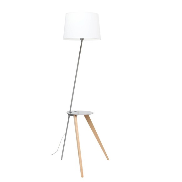 Aluminor Trio Stehlampe mit Ablagefläche und USB