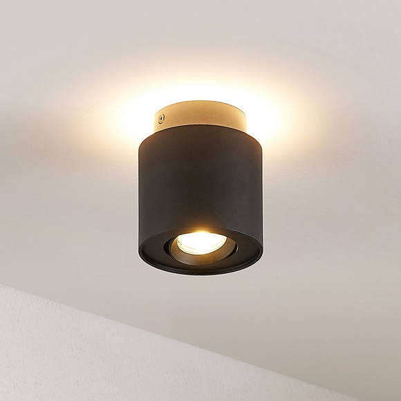 Arcchio Walisa LED-Deckenlampe, rund, schwarz