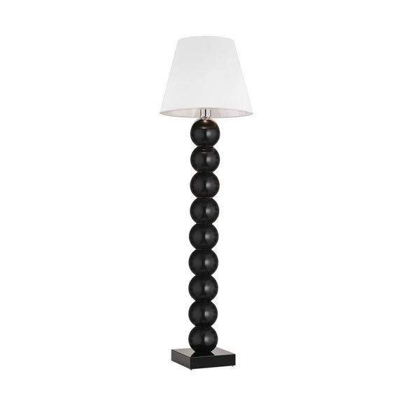 Textil-Stehlampe Fulda, Schirm weiß, Fuß schwarz