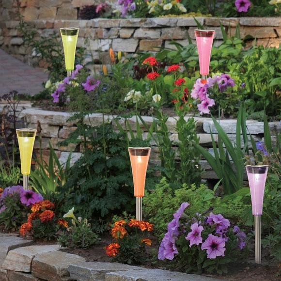 Colorato - bunte LED-Solar-Erdspieße im 5er-Set