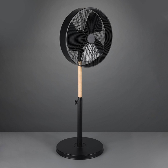 Standventilator Viking, schwarz mit Holzelement