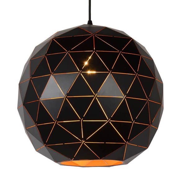 Schwarze Pendellampe Otona aus Metall