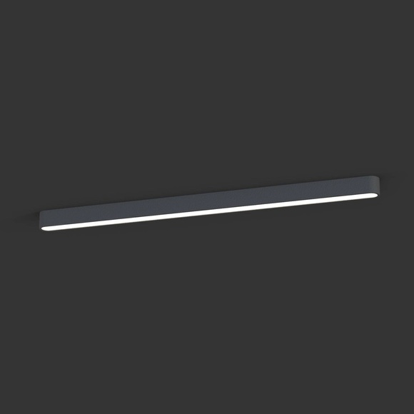 LED-Deckenleuchte Soft, 125 x 6 cm, graphit