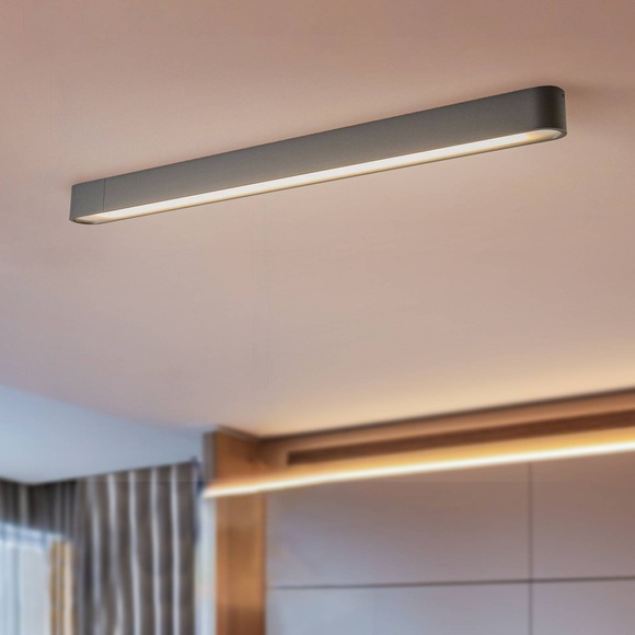 LED-Deckenleuchte Soft, 95 x 6 cm, graphit