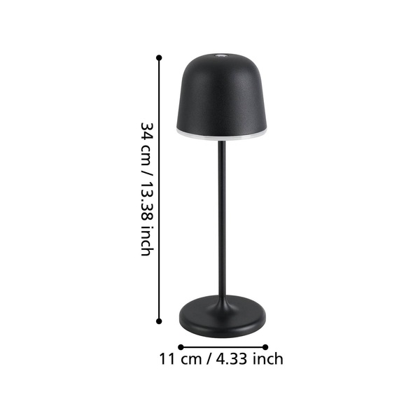 LED-Tischleuchte Mannera mit Akku, schwarz