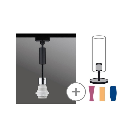 Paulmann EEK: abhängig v. Leuchtmittel (A++ - E) Hochvolt-Schienensystem-Leuchte 1phasig 20 W Schwarz (matt), Chrom