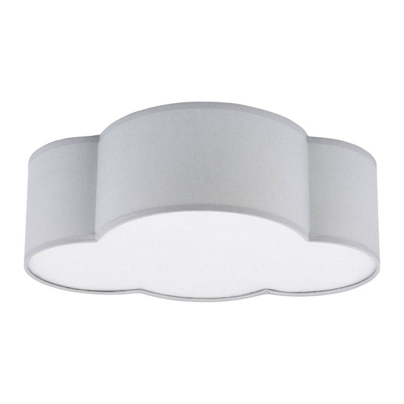 Deckenleuchte Cloud aus Textil, Länge 41 cm, grau
