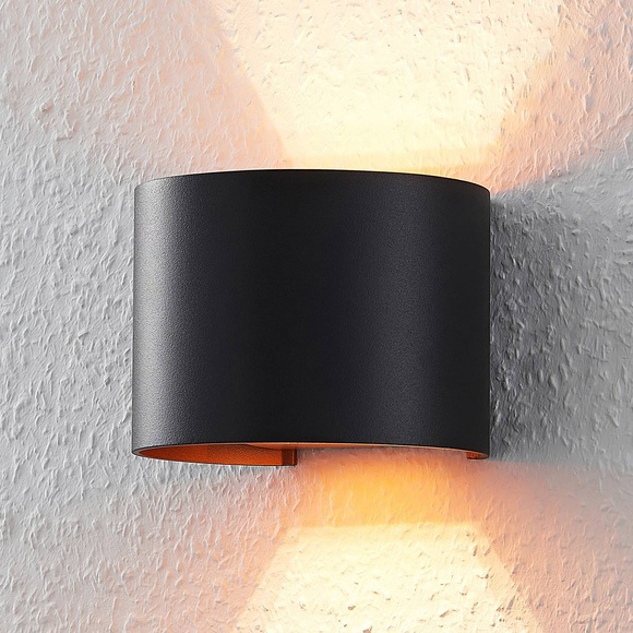 Schwarz-goldene LED-Wandleuchte Zuzana, G9