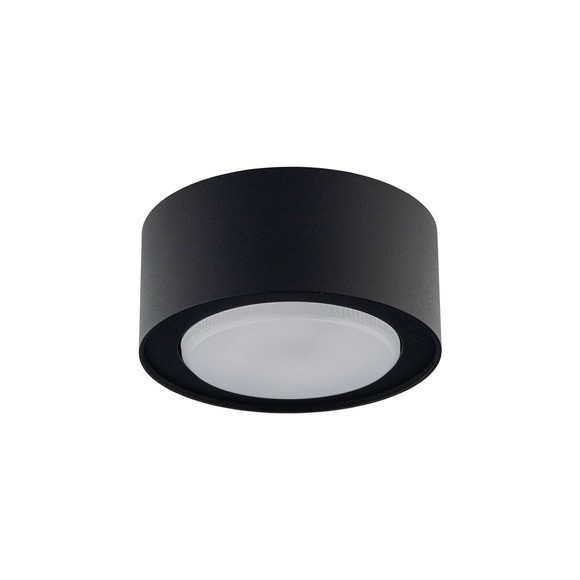 Deckenspot Flea aus Stahl, schwarz