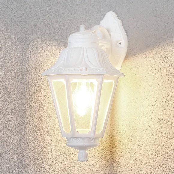 LED-Außenwandlampe Bisso Anna E27 weiß aufwärts