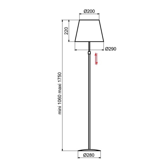 Aluminor Store Stehlampe, chrom/weiß