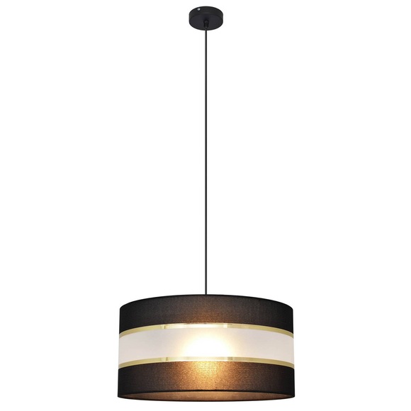 Hängelampe Helen Textilschirm schwarz-gold Ø 40 cm