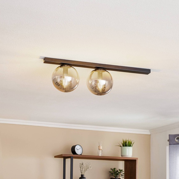 Deckenlampe Fit, schwarz/grafit, zweiflammig