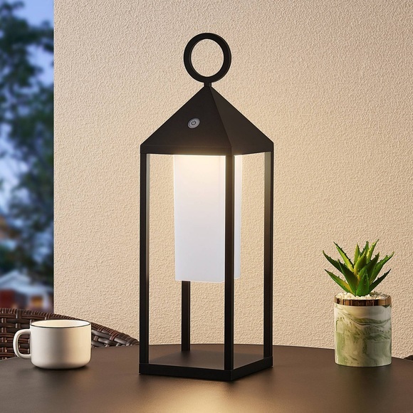 Lucande Miluma LED-Außenlaterne, 54 cm, schwarz