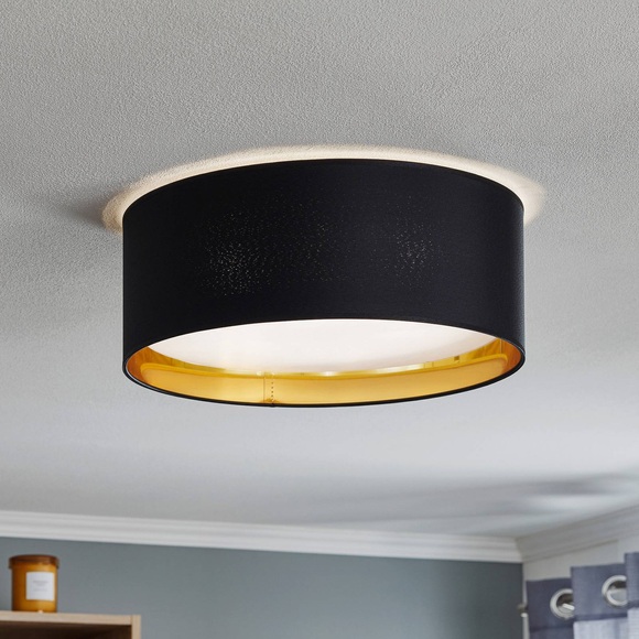 Deckenleuchte Bilbao, schwarz/gold, Ø 45 cm
