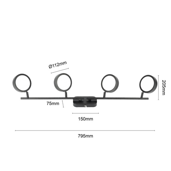 Lindby Neros LED-Strahler, CCT, schwarz, 4-flammig