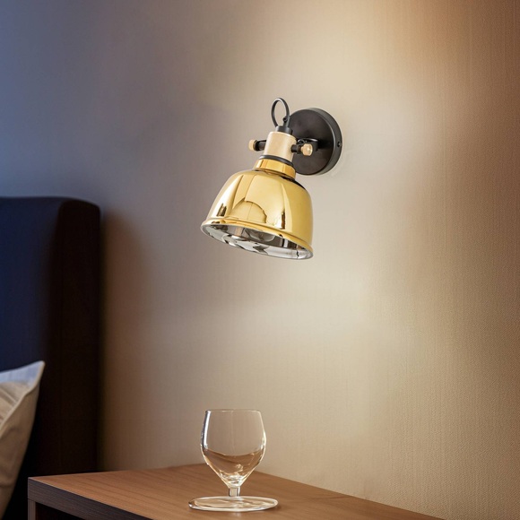 Wandleuchte Amalfi mit metallisiertem Glas, gold