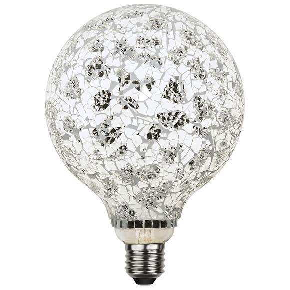LED-Globe G130 E27 4W Mosaic schwarz/silber 4.000K