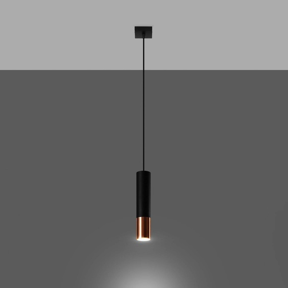 Euluna Thalassa Hängelampe 1fl GU10 schwarz/kupfer