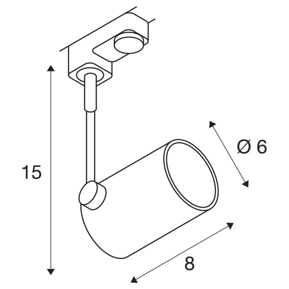 Hochvolt-Schienensystem-Leuchte 3phasig GU10 50 W Halogen, LED EEK: abhängig v. Leuchtmittel (A++ - E) SLV Bima I Weiß