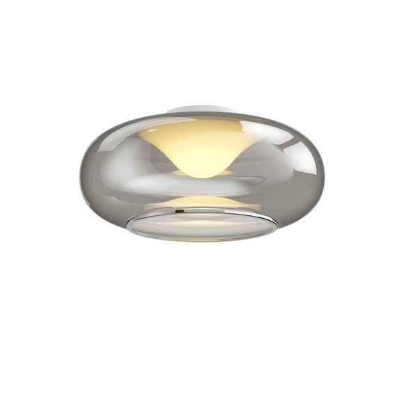 Glas-LED-Deckenlampe Mijo in Rauchgrau