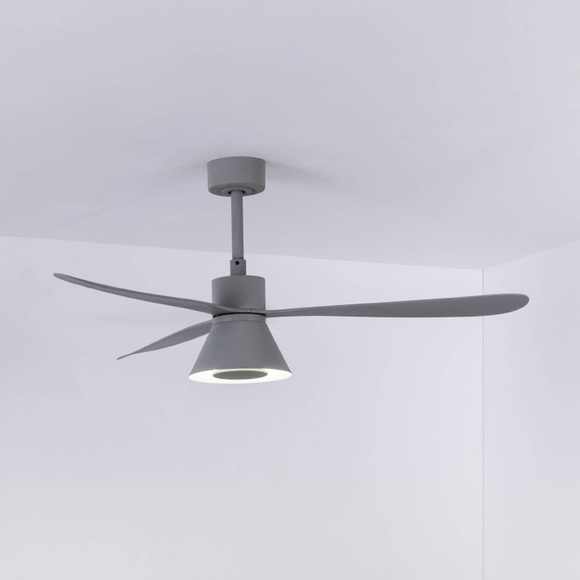 Deckenventilator Amelia Cone, LED-Leuchte, grau