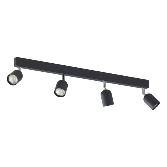 Deckenspot Top, vierflammig, länglich, schwarz