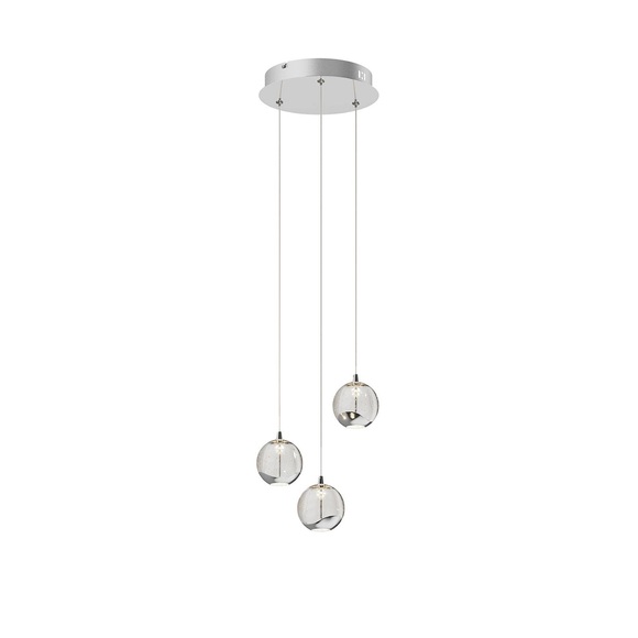 LED-Pendellampe Hayley m. Glaskugeln, 3-fl., chrom
