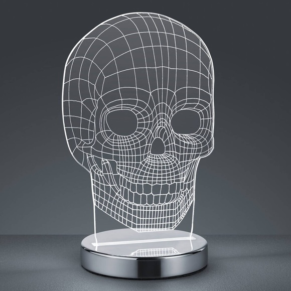 Lichtfarbe umschaltbar - LED-Tischleuchte Skull