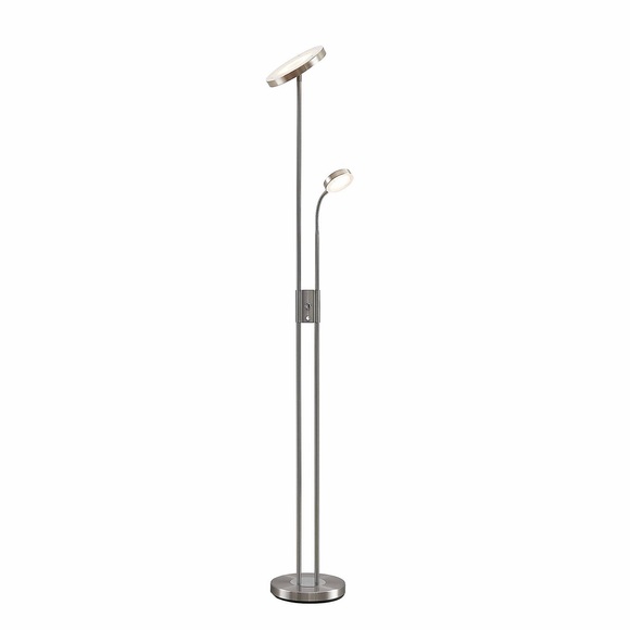 Lindby Seppa LED-Stehleuchte, rund, nickel