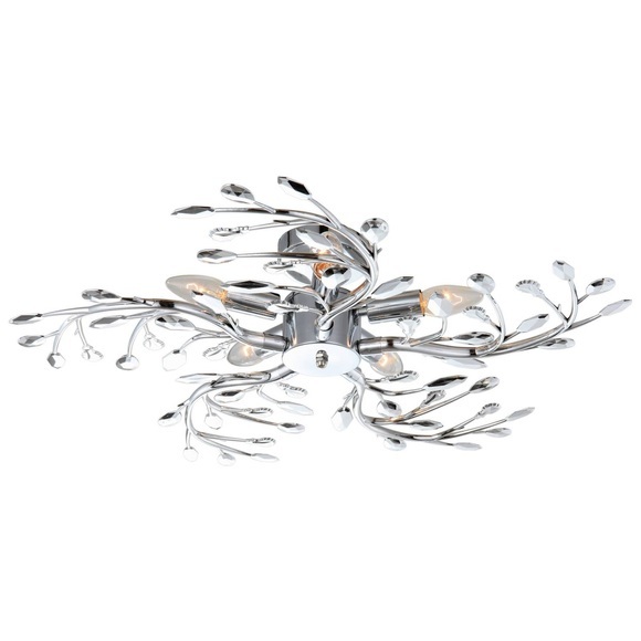 GLOBO FLASH Deckenleuchte Chrom, Kunststoff, D:650, H:160, exkl. 5xE14 40W 230V - GLOB