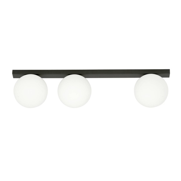 Deckenlampe Fit, schwarz/opal, dreiflammig