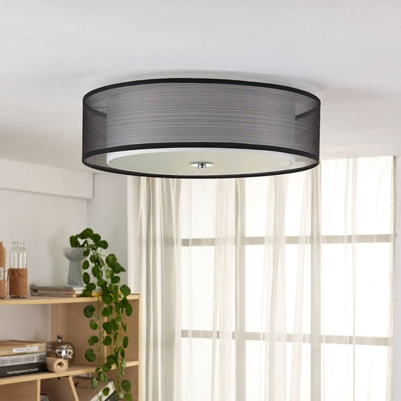 Easydim-Deckenleuchte Tobia mit Organzaschirm, LED
