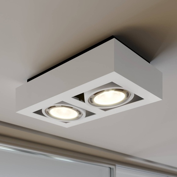 LED-Deckenstrahler Ronka, GU10, 2-fl., weiß