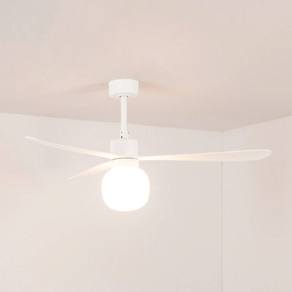 Deckenventilator Amelia Ball, LED-Leuchte, weiß