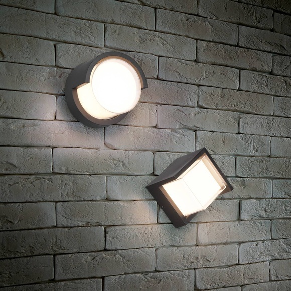 LED-Außenwandleuchte Puno, IP54, eckig