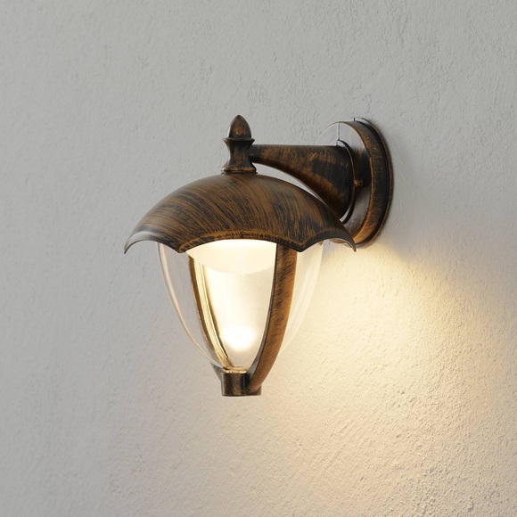 LED-Außenwandlampe Gracht Downlight rostfarben