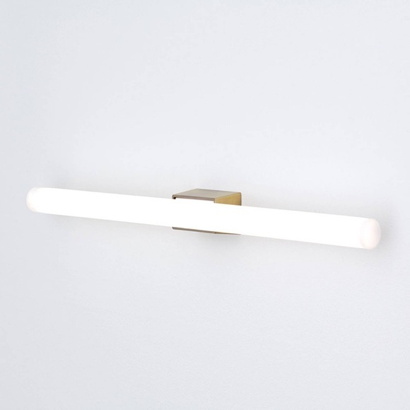 LED-Spiegelleuchte Visagist, Halterung altmessing