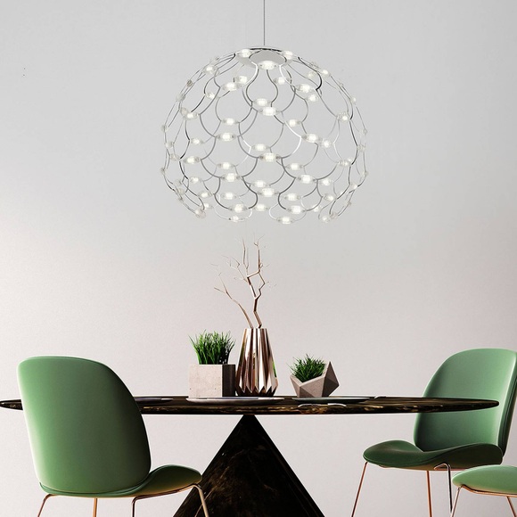 Verchromte LED-Pendellampe Lamoi 60 cm
