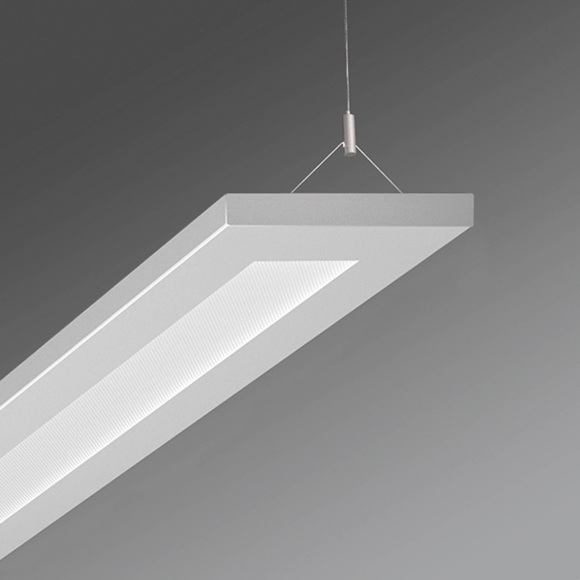 LED-Büro-Pendelleuchte Stail mikroprisma weißalu