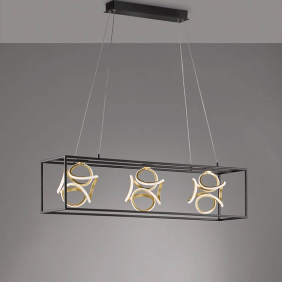 LED-Hängeleuchte Gesa mit Metallkäfig