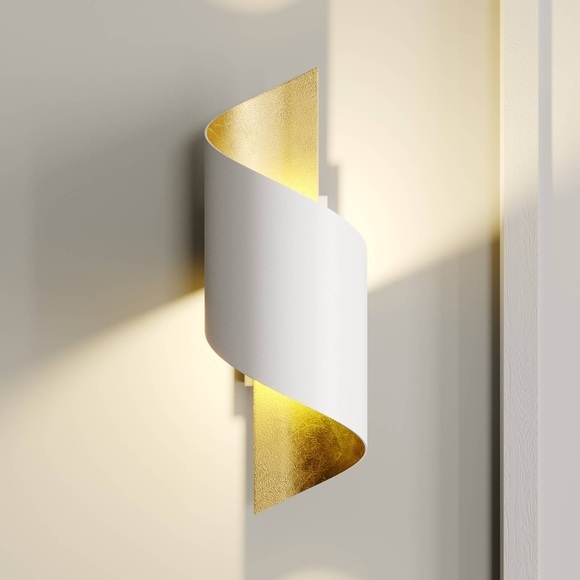 Metall-LED-Wandleuchte Desirio, weiß-gold