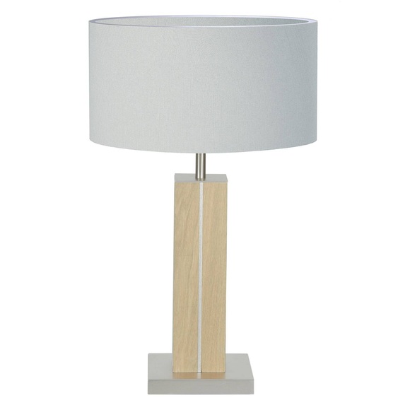 HerzBlut Dana Tischlampe, Eiche natur, nickel 56cm
