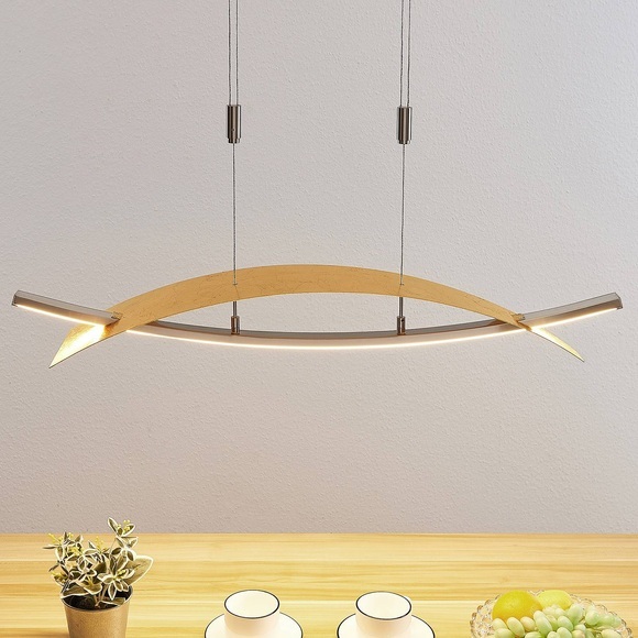 LED-Hängeleuchte Marija, Blende waagerecht, gold