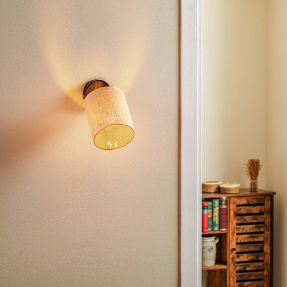 Wandleuchte Jute mit ausrichtbarem Textilschirm
