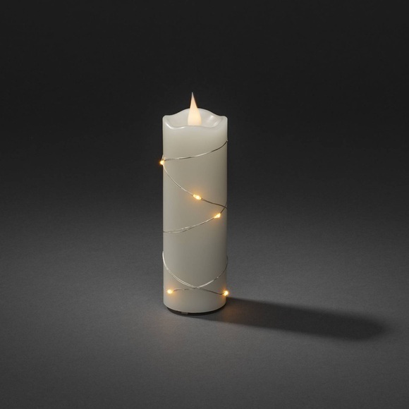 LED-Wachskerze creme Lichtfarbe Bernstein 15,2 cm