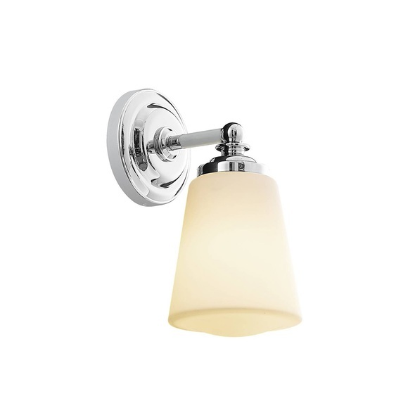 Arcchio Mahdi Bad-Wandleuchte, Glasschirm, chrom
