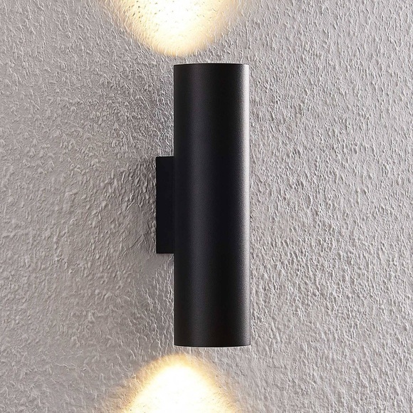 Arcchio Dilana Wandleuchte, rund, 2-fl., schwarz