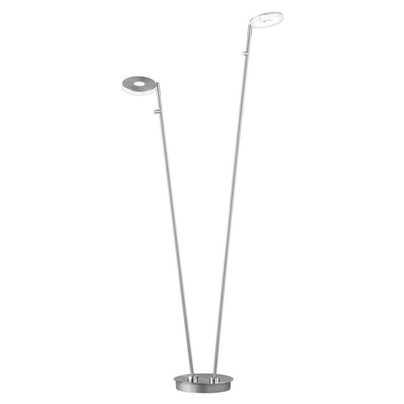 LED-Stehleuchte Dent, dimmbar, CCT, 2 x 8W, nickel