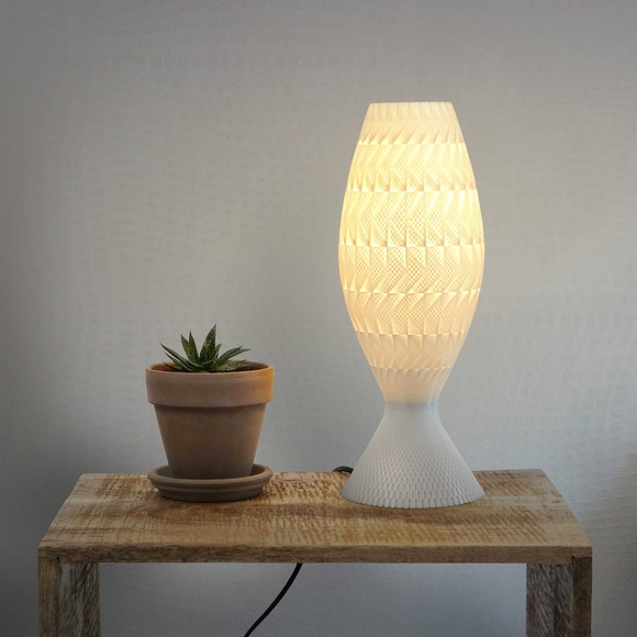 Tischleuchte Fraktal aus Biomaterial, Silk, 33 cm